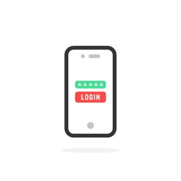 Login like linear mobile phone security Stock Illustration