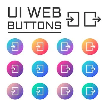 Login logout account ui web button. ui elements 스톡 일러스트