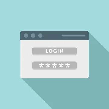 Login page authentication icon, flat style 스톡 일러스트