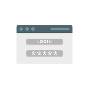 Login page authentication icon flat isolated 스톡 일러스트