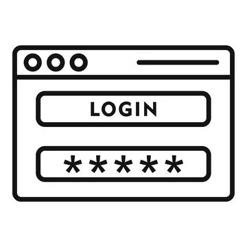 Login page authentication icon, outline style 스톡 일러스트