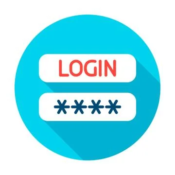 Login Password Circle Icon Stock Illustration