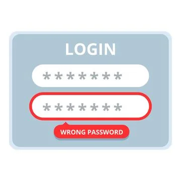 Login password error icon cartoon vector. Safety error Stock Illustration