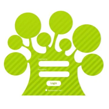 Login password in form of tree Stock Illustration