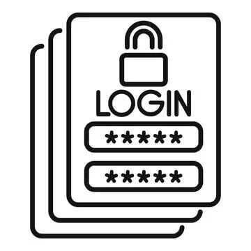Login password icon outline vector. Page log Stock Illustration