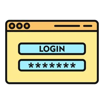 Login password inputting form on a website browser Stock Illustration