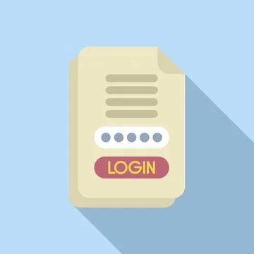 Login password registration icon flat vector. Internet number form Stock Illustration