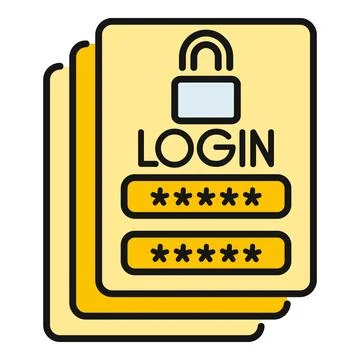 Login password security data access flat concept illustration 库存插图