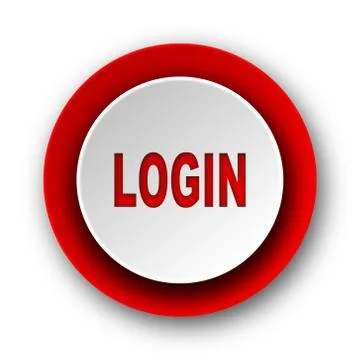 Login red modern web icon on white background. Stock Illustration