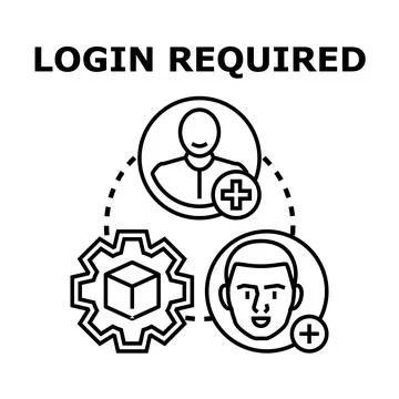 Login required for account access and services Illustrazione stock