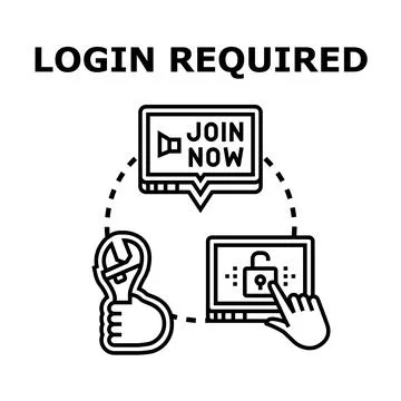 Login required for account access and online service 库存插图