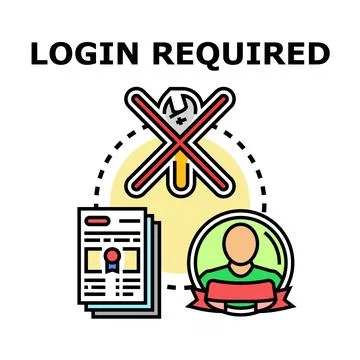 Login required concept for restricted access website 스톡 일러스트