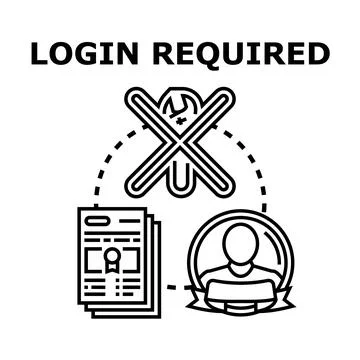 Login required concept for restricted access website Stock Illustration