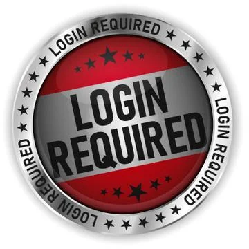 Login required Sign button Silver medal badge on a white background Stock Illustration