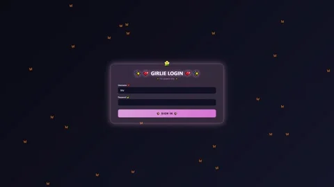 Login screen with animation showing digital effects and elements related to Stock Footage 324938833