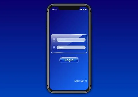 Login screen mobile app Illustrazione stock