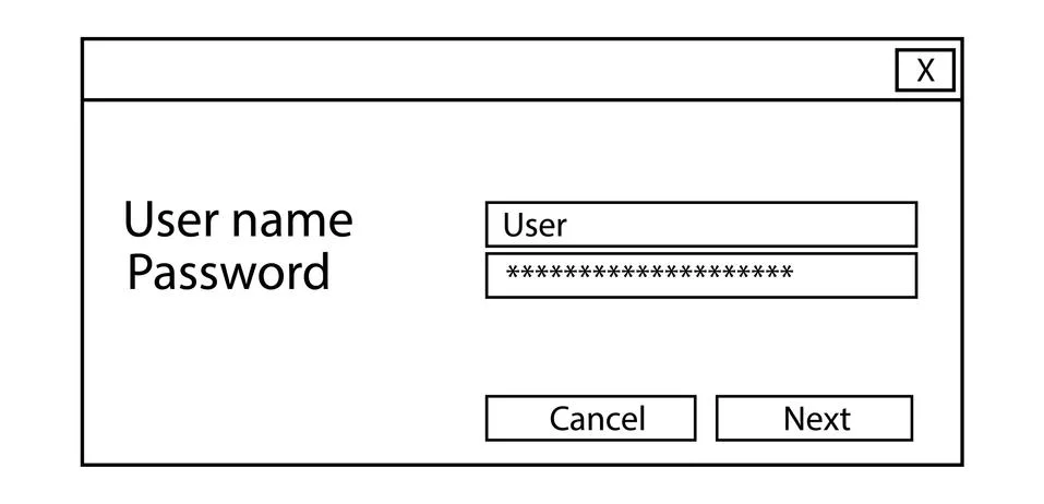 Login screen of the operating system user Stock Illustration