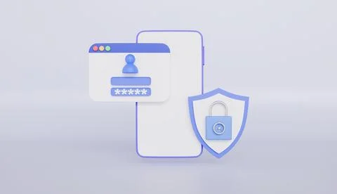 Login screen of the operating system user with mobile phone, user login success Stock Illustration