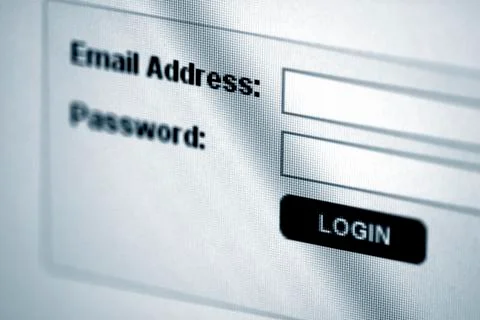 Login screen Stock-Fotos