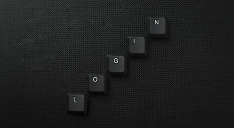 Login Security Access Concept With Keyboard Keycaps Stock Photos