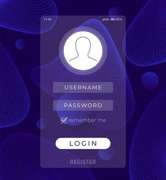 Login, Sign in form, mobile app interface design Ilustração Stock