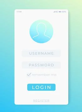 Login, Sign in form, mobile interface vector design Stockillustratie