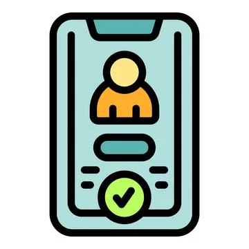 Login smartphone icon vector flat Stock Illustration