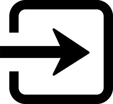 Login square arrow icon on white background. approach symbol. login symbol. Illustrazione stock