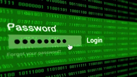 Login typing password cyber internet background, Identity Password Concept Stock Footage 81529546