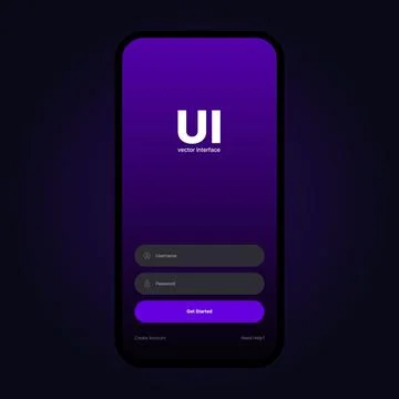 Login UI Interface. Sign In Screen. Mobile App User Interface Design Concept Stock Illustration