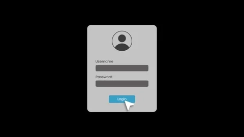 Login user interface animation isolated on black background Stock-Footage 333326802