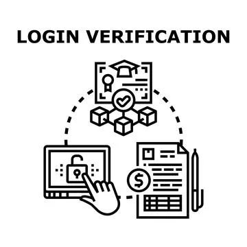 Login verification concept with digital security access Stock Illustration