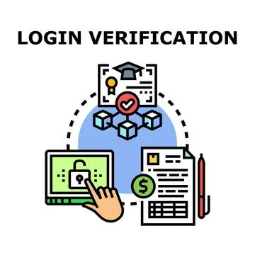 Login verification concept with digital security access Stock Illustration
