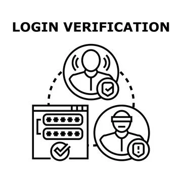 Login verification process ensuring secure online access Stock Illustration