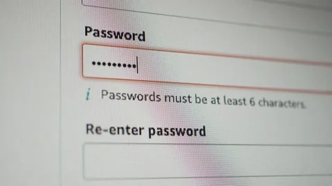 Login web page closeup. Entering password and confirming it. Stock Footage 164110733
