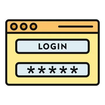 Login web page form with password input field Stock Illustration
