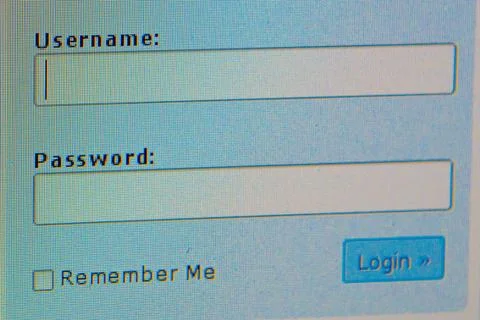 Login web screen Stock-Fotos