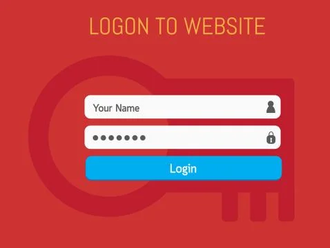 Login website template flat design. Stock Illustration