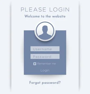Login window concept with man icon, login page template, vector illustration Illustrazione stock