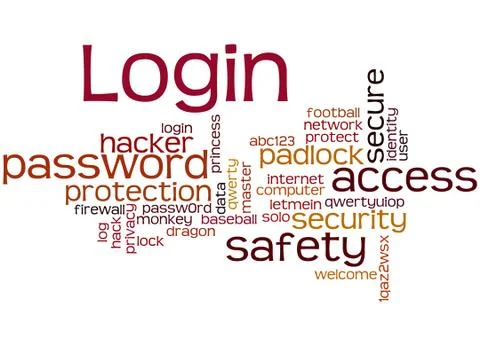 Login, word cloud concept Stock Illustration