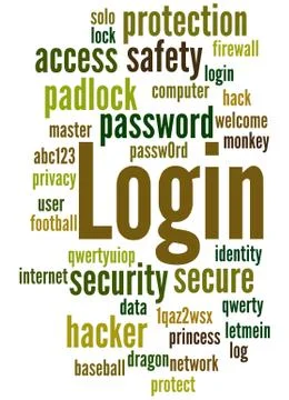 Login, word cloud concept Stock Illustration