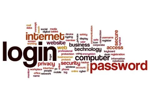 Login word cloud Stock Illustration