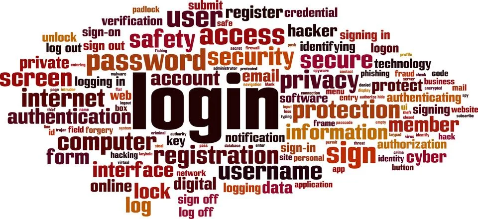 Login word cloud Stock-Illustration