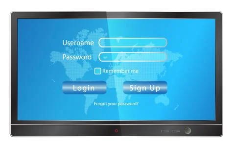 Login world TV Illustrazione stock