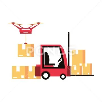 Logistic and delivery shipping cartoon Stock Illustration