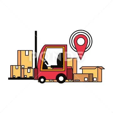 Logistic and delivery shipping cartoon Stock Illustration