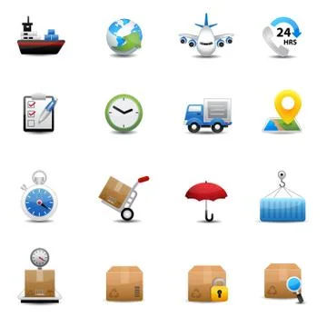 Logistic and Shipping icons Stock Illustration