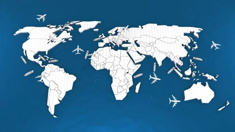 Logistic around the world Stock Footage 88730339