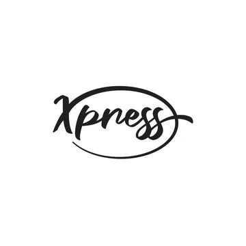 Logistic Company Logo Vector Express oval hand lettering circle rounded typog Stock Illustration