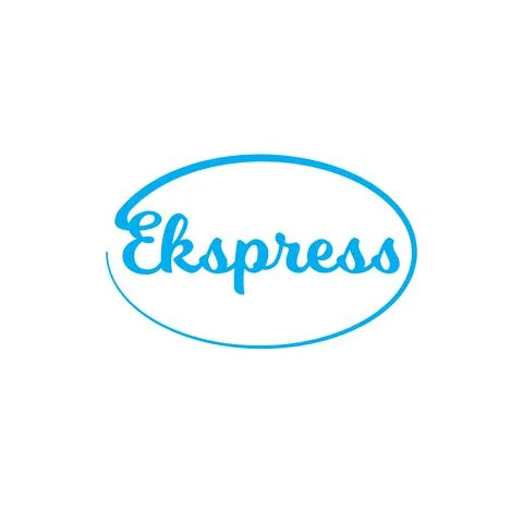 Logistic Company Logo Vector Express oval hand lettering circle rounded typog Stock Illustration